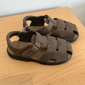Saltwater Sun San NEW SHARK II SANDAL Leather Kids Brown Closed-Toe Sandals